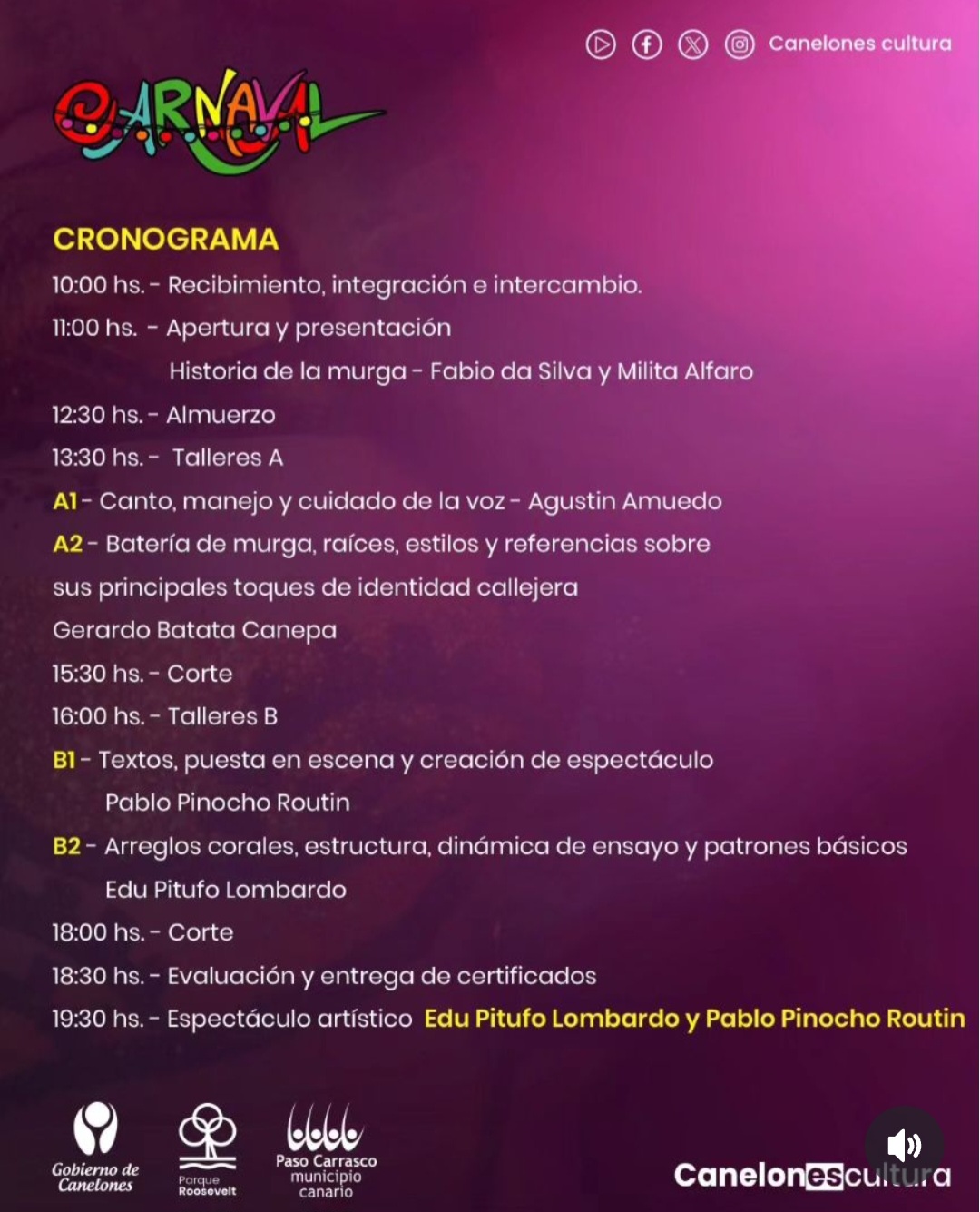 Grilla encuentro de murgas en Domo